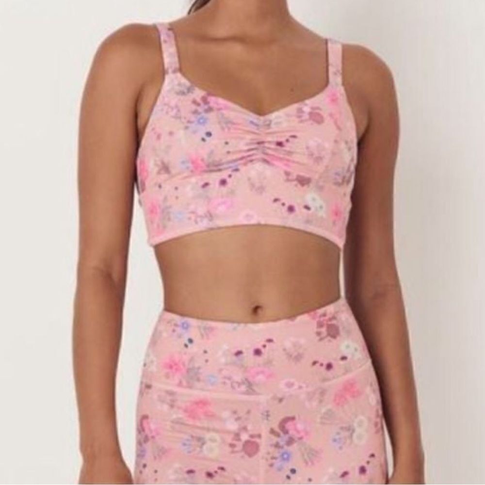 NWT Spell & the Gypsy Pink Wild Bloom Blush Crop Sports Bra XS